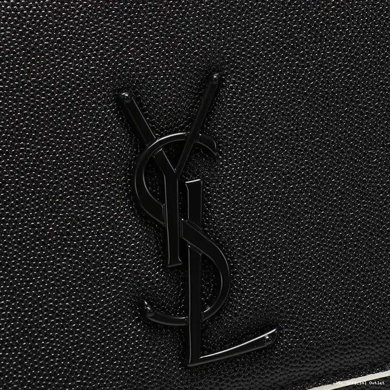 CHEAP Black Bag Chain Saint Leather Medium Laurent In White Kate Grained 0412